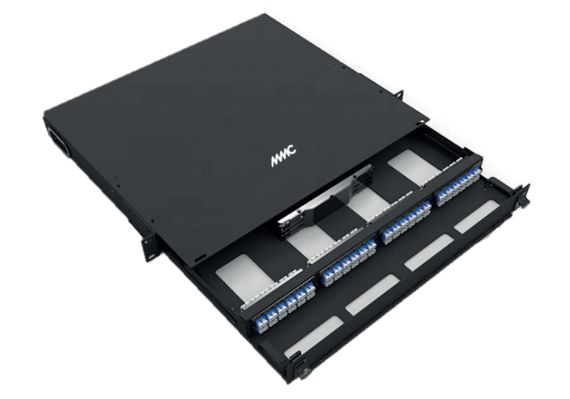 Panel MMC światłowodowy 19" 1U 4 sloty, modułowy, niewyposażony